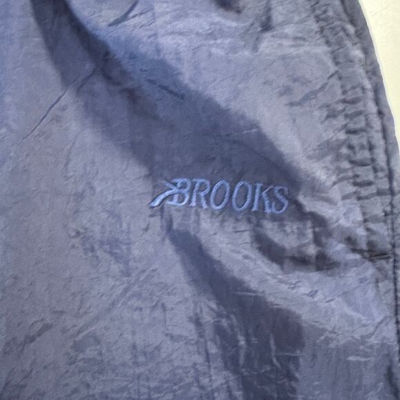 Vintage Brooks Windbreaker Pants Womens L Blue Loose 90s Ankle Zip Jogging - Picture 6 of 9